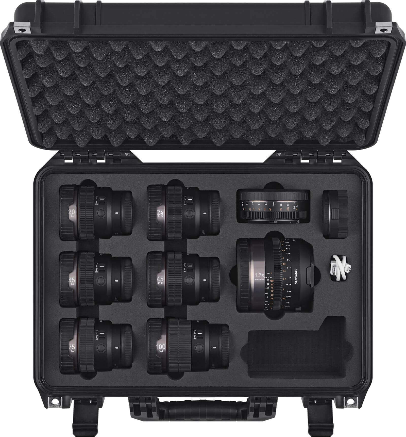 Samyang V-AF Full Kit Obiective Cinema pentru Sony E, 20mm-100mm, Adaptor Anamorfic, Adaptor Manual, Lens Station si Hardcase - imagine 2