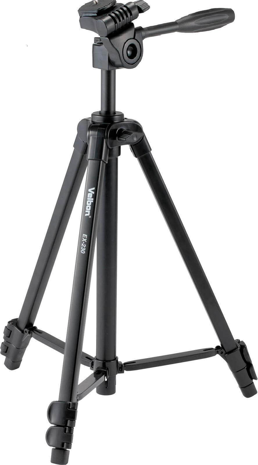 Velbon EX-230II Trepied Foto cu Suport Smartphone, Aluminiu, Inaltime 123 cm, Cap 3-Way, Placuta Quick Release