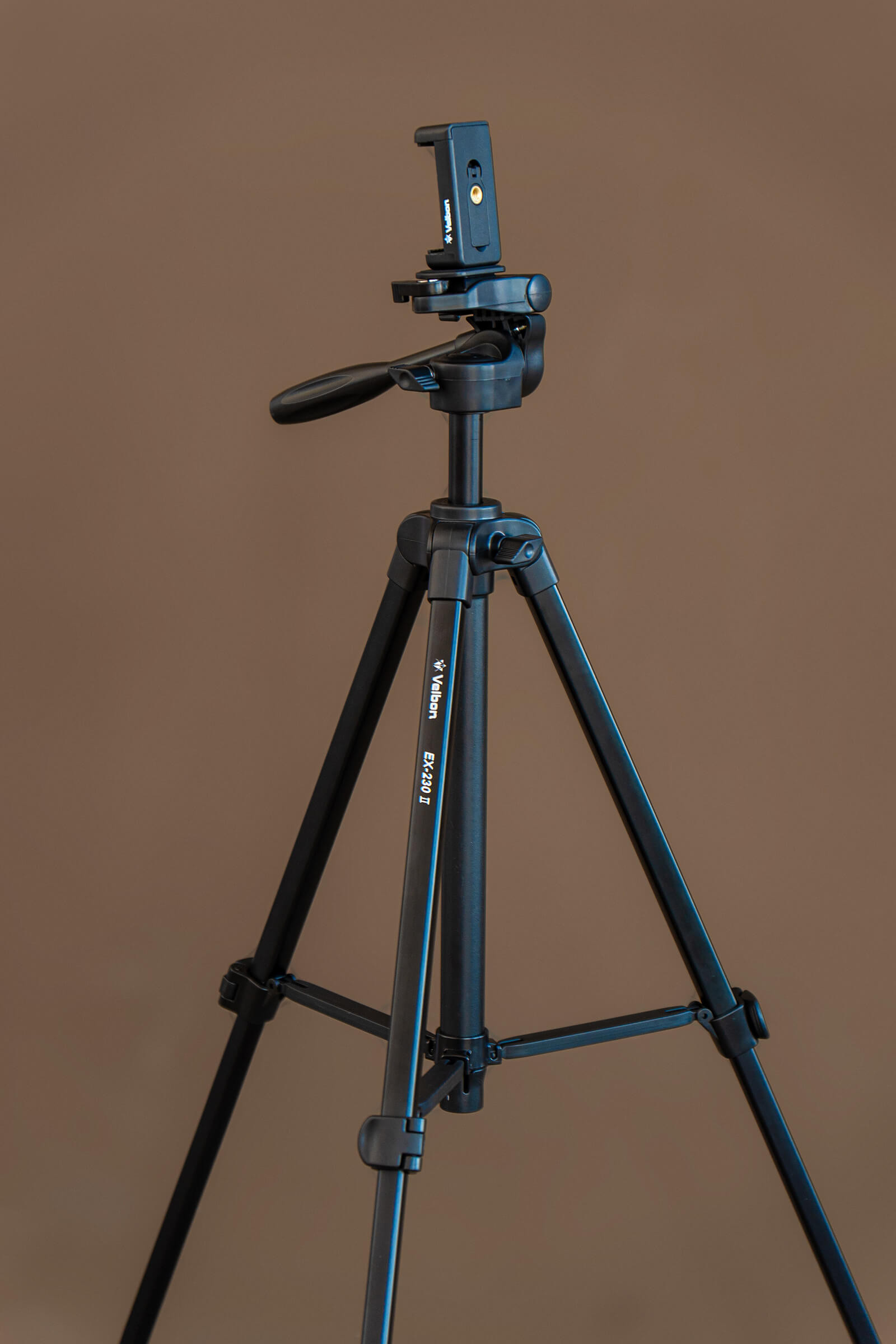 Velbon EX-230II Trepied Foto cu Suport Smartphone, Aluminiu, Inaltime 123 cm, Cap 3-Way, Placuta Quick Release - imagine 9