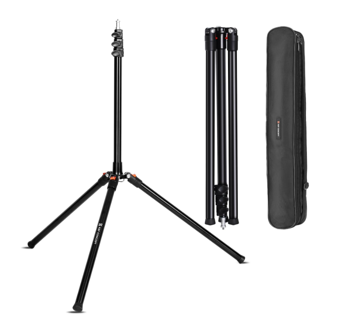 K&F Concept Stativ Lumina Foto Aluminiu, Inaltime Maxima 219.5cm, Pliabil la 55cm, Capacitate 4kg, Montura 1/4 Inch, Greutate