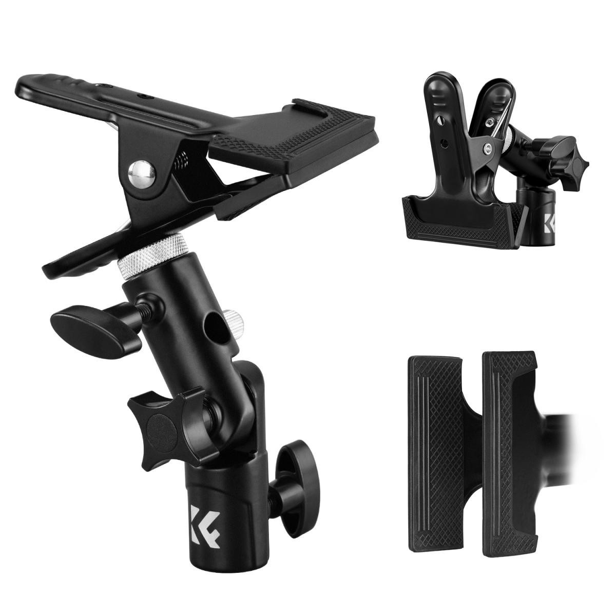 K&F Concept Suport Reflector Foto, Clema Metalica Heavy Duty, Baza 5/8 Inch, Adaptor 1/4-3/8 Inch, Antialunecare