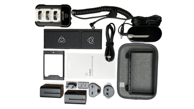 Atomos Kit Accesorii 5 inch, Versiune II, Parasolar, Husa EVA, 2x Acumulator NP-F750, Compatibil Ninja V si Shinobi