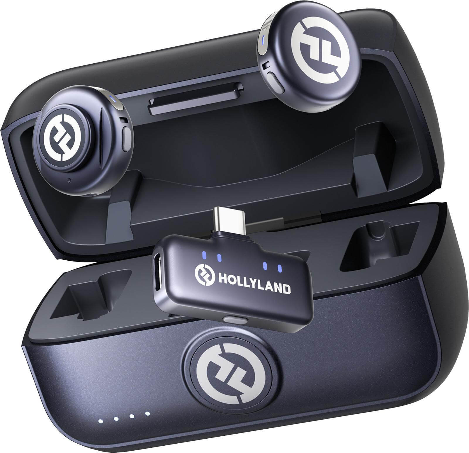 Hollyland Lark M3 Combo 2TX+1RX Lavaliere Wireless USB-C, Audio 32-bit Float, Anulare Zgomot AI, Autonomie 24h