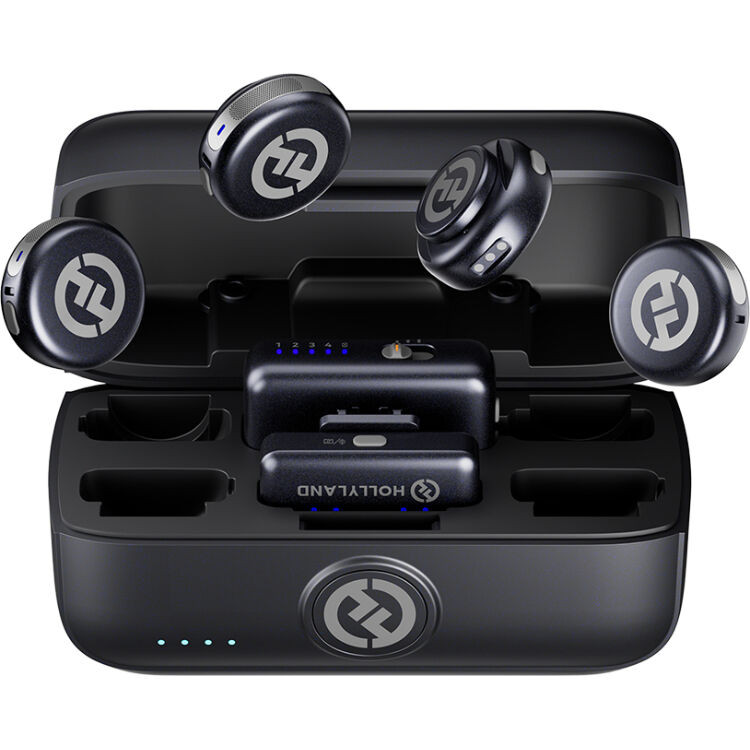 Hollyland LARK M3 Combo Sistem Lavaliere Wireless, 4 Transmitatoare, 2 Receptoare USB-C si Camera RX, Raza 300m, Autonomie 24h