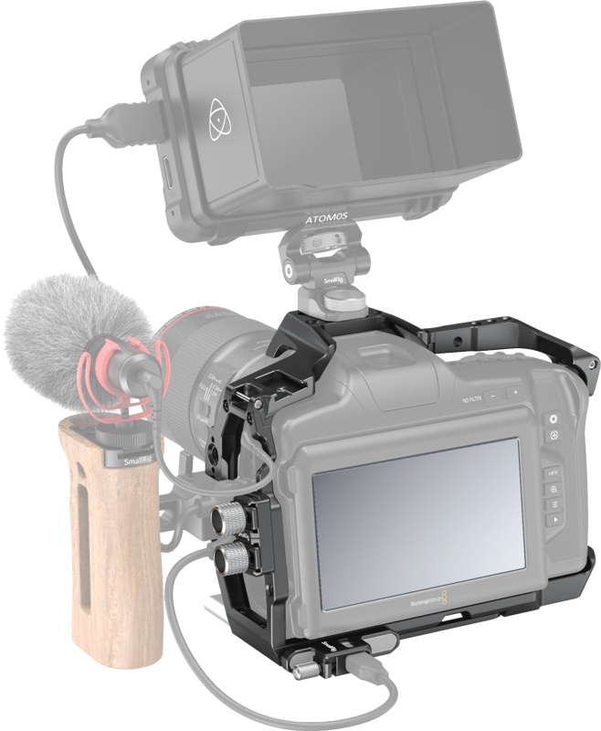 Kit carcasa camera foto video mirrorless cu maner si parasolar, SmallRig 3298 Cage & Accessory Kit Standard for BMPCC 6K Pro - imagine 5
