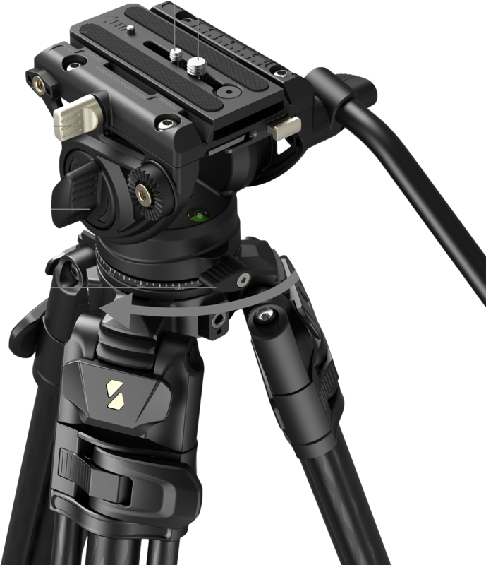 SmallRig 5201 Video Carbon Fiber Tripod Kit AD-50 Max - imagine 3