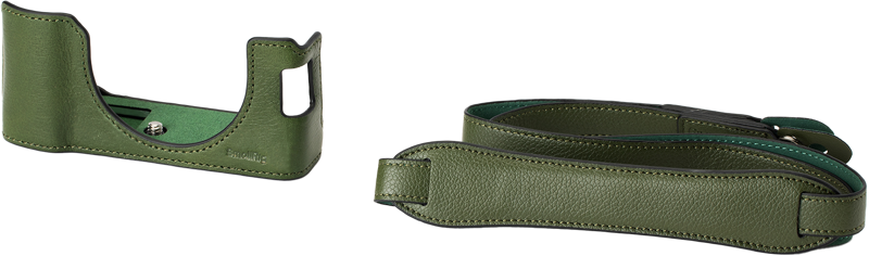 SmallRig 4701 Leather Half Case Kit for FUJIFILM X100VI (Green), Carcasa si curea piele camera foto video mirrorless - imagine 4