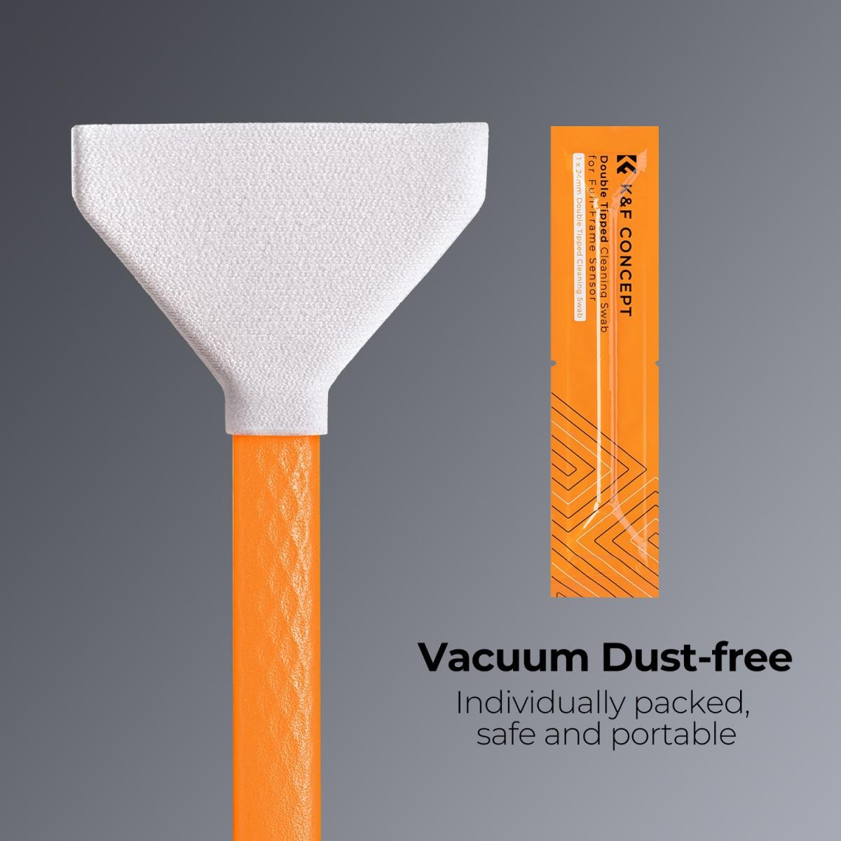 Set K&F Concept 10 bețișoare curățare dublu-capăt, pentru CMOS full-frame, 24mm, cu lavetă - imagine 5