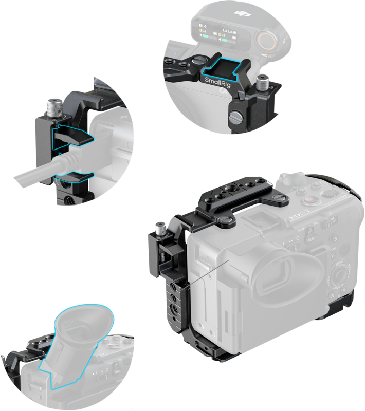 SmallRig 5590 Advanced Cage Kit with Battery Plate for Sony FX2 - imagine 4