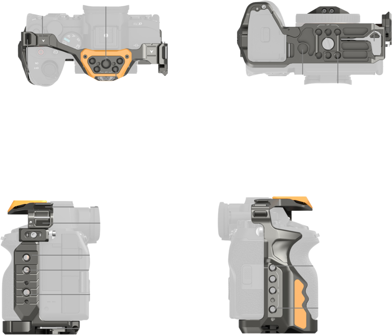 SmallRig 5518 "HawkLock" Quick Release Cage Kit for Sony A7R V/ A7 IV/ A7S III (Adv Ed) (Bumblebee) - imagine 3