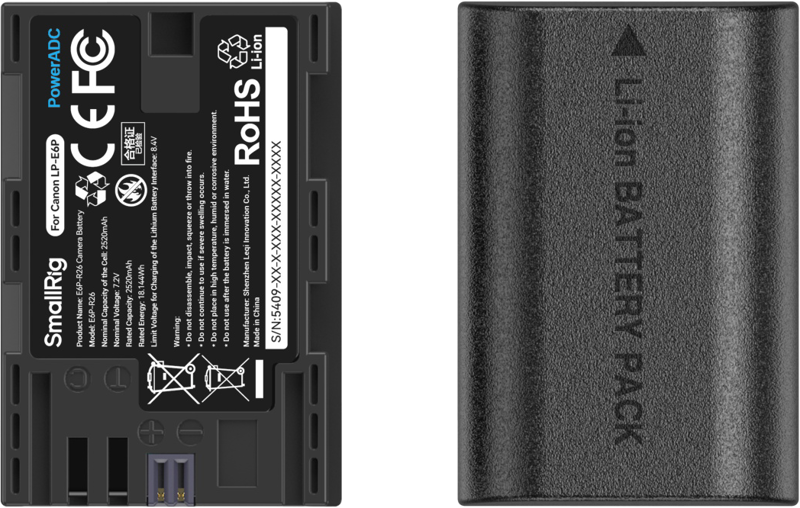 SmallRig 5409 Camera Battery and Charger Kit for Canon LP-E6P - imagine 2