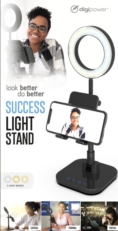 Digipower Success Phone Holder with 6" ring light, Suport smartphone cu lampa LED - imagine 4