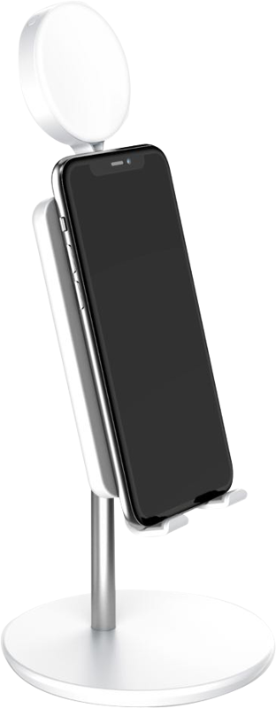 Digipower Shine Light Stand Suport Smartphone cu Lampa LED, 3 Moduri de Lumina, Inclinare 45 Grade, Pliabil, Alimentare USB - imagine 2