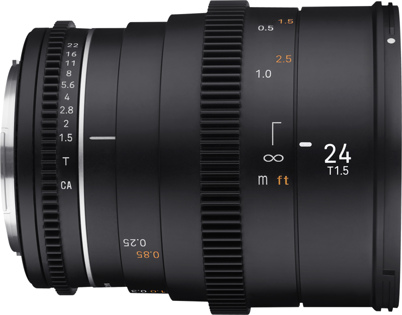 Samyang 24mm T1.5 VDSLR MK2 Canon RF Obiectiv video cinematic, Full Frame, Diafragma T1.5, Filtru 77mm, Weather Sealing - imagine 3