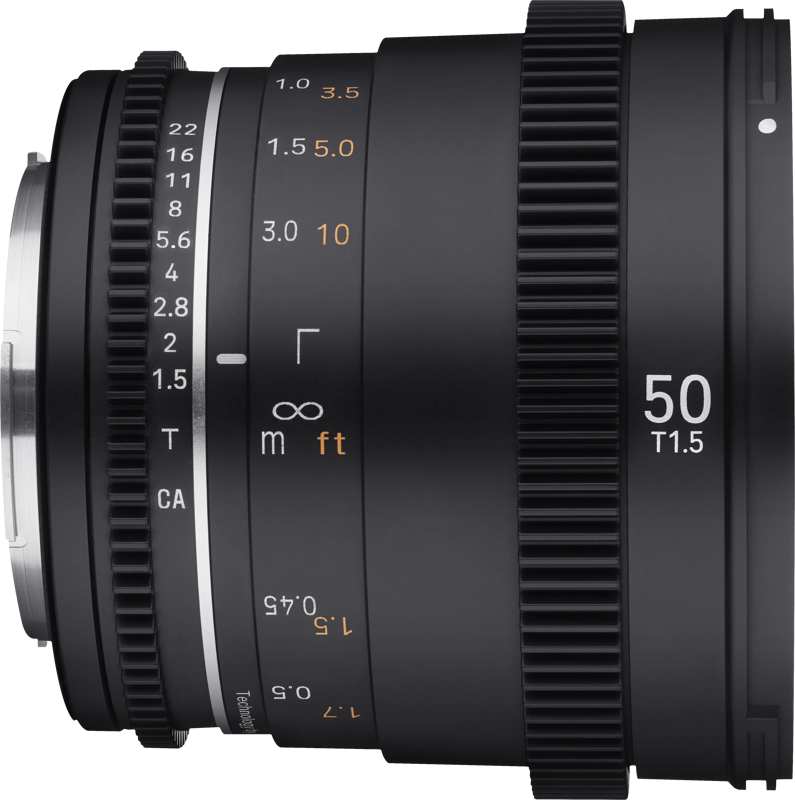 Samyang 50mm T1.5 VDSLR MK2 Sony FE Obiectiv video cinematic, Full Frame, Diafragma T1.5, Filtru 77mm, Weather Sealing - imagine 3