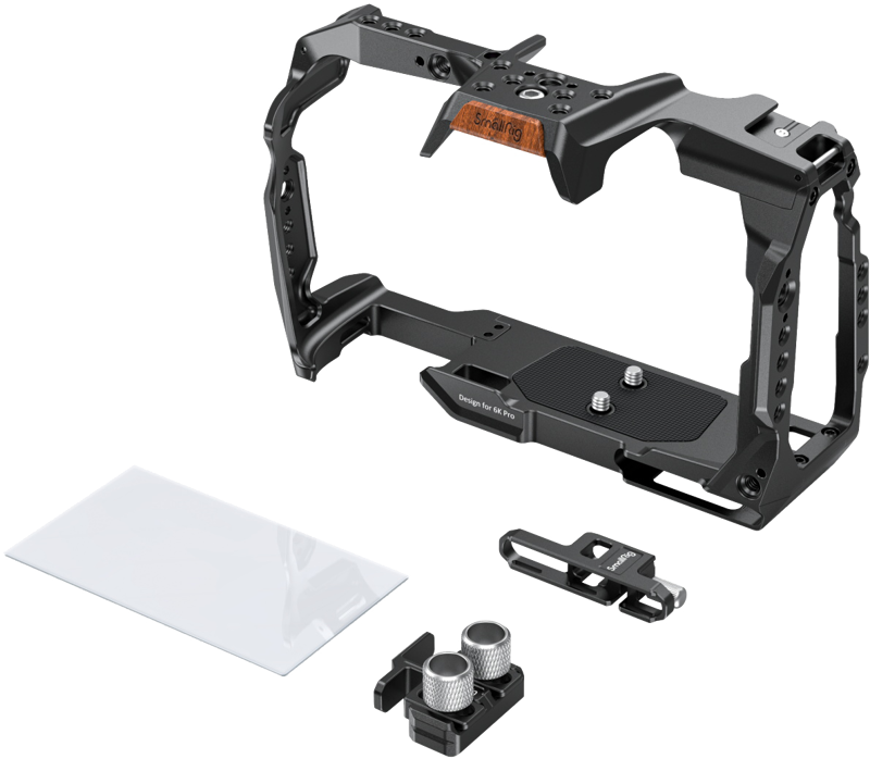 Kit carcasa camera foto video mirrorless cu maner si parasolar, SmallRig 3298 Cage & Accessory Kit Standard for BMPCC 6K Pro - imagine 4