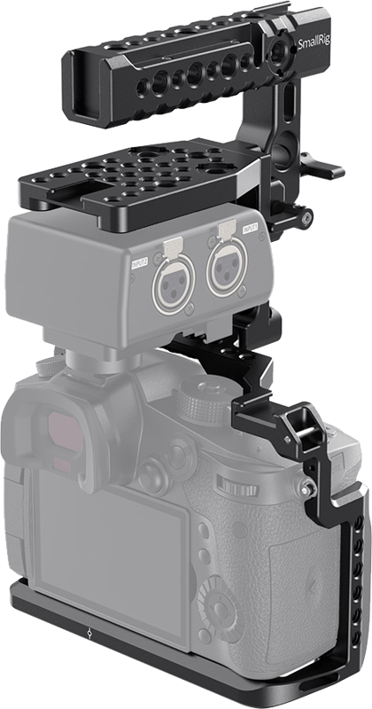 SmallRig 2649 Cage with XLR Helmet Kit for Lumix GH5/GH5S, Kit carcasa camera video cu maner - imagine 5