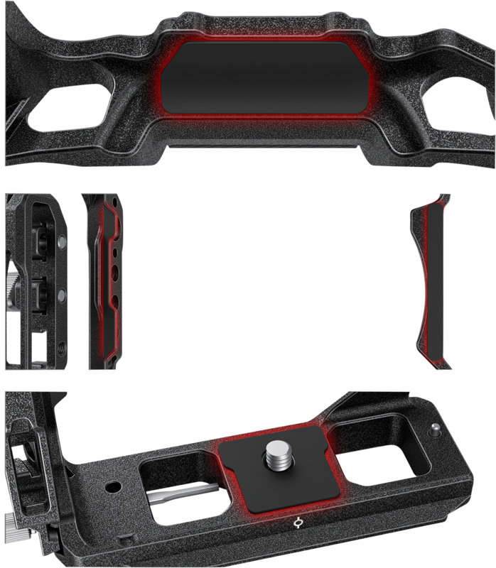 Carcasa camera foto video mirrorless, SmallRig 3656 Black Mamba Half Cage & Cable Clamp For Canon R5/R5 C & R6 - imagine 3