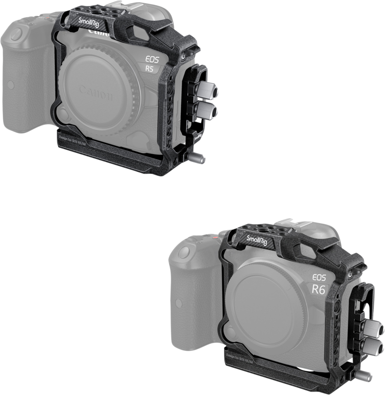 Carcasa camera foto video mirrorless, SmallRig 3656 Black Mamba Half Cage & Cable Clamp For Canon R5/R5 C & R6 - imagine 4