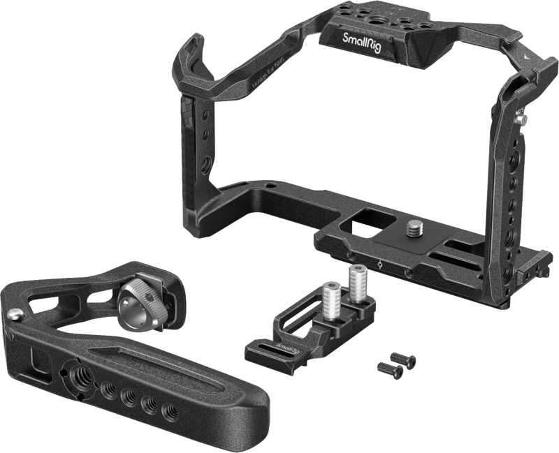 Kit carcasa camera foto video mirrorless cu maner, SmallRig 3441 Cage Kit "Black Mamba" For Panasonic GH6 - imagine 3