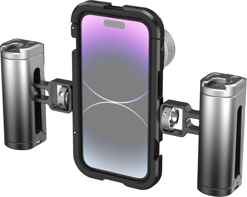 SmallRig 4076 Mobile Video Cage Kit (Dual Handheld) For iPhone 14 Pro - imagine 2
