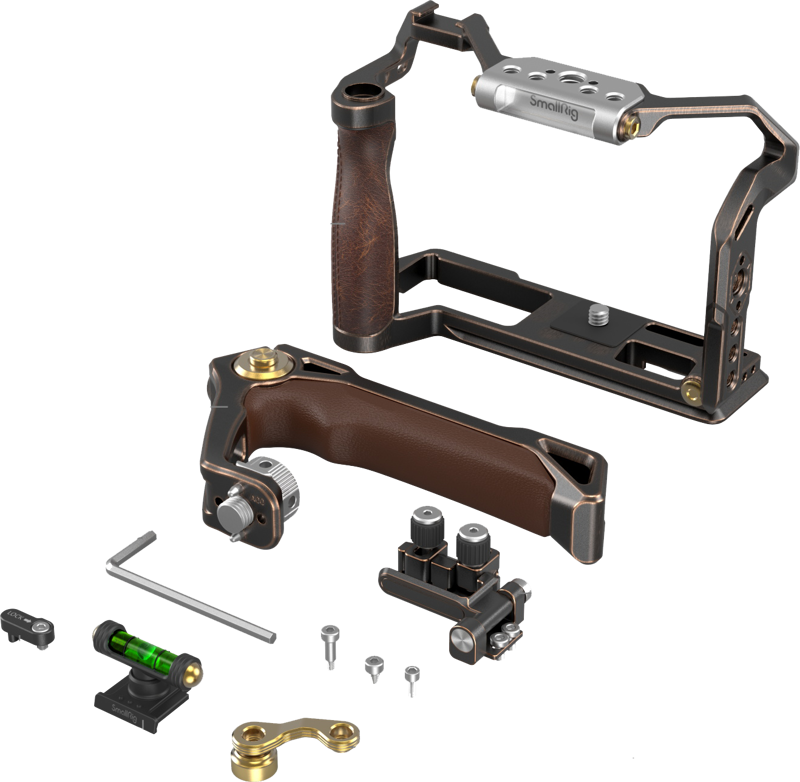 Kit carcasa camera foto video mirrorless cu maner, SmallRig 3872 Handheld Cage Kit Retro For Fujifilm X-T5 - imagine 2