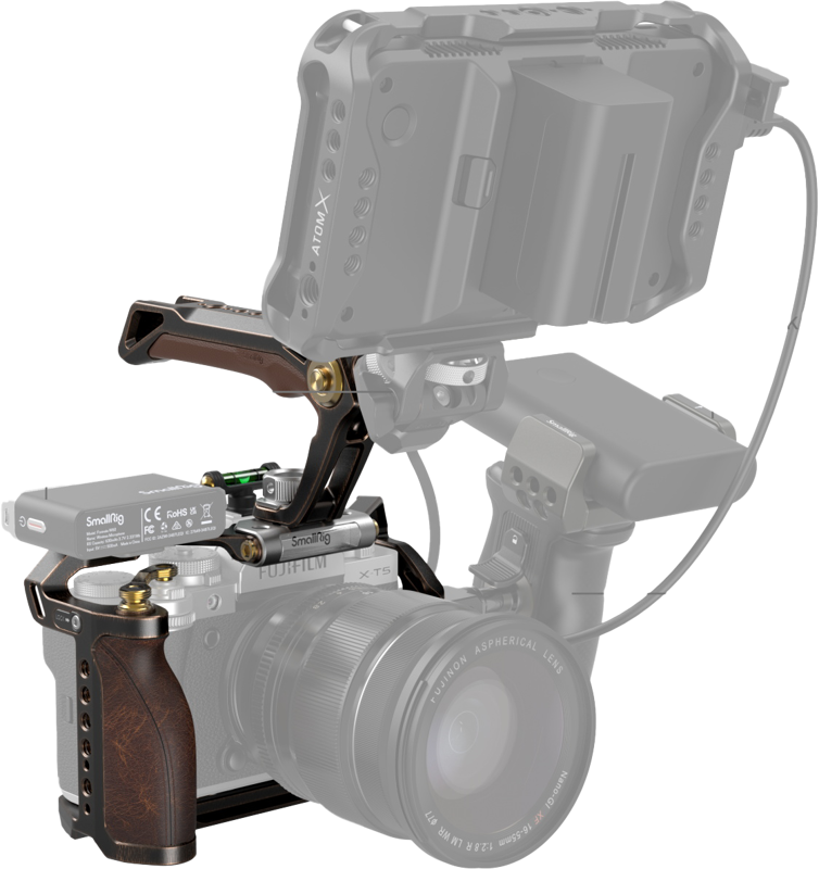 Kit carcasa camera foto video mirrorless cu maner, SmallRig 3872 Handheld Cage Kit Retro For Fujifilm X-T5 - imagine 4