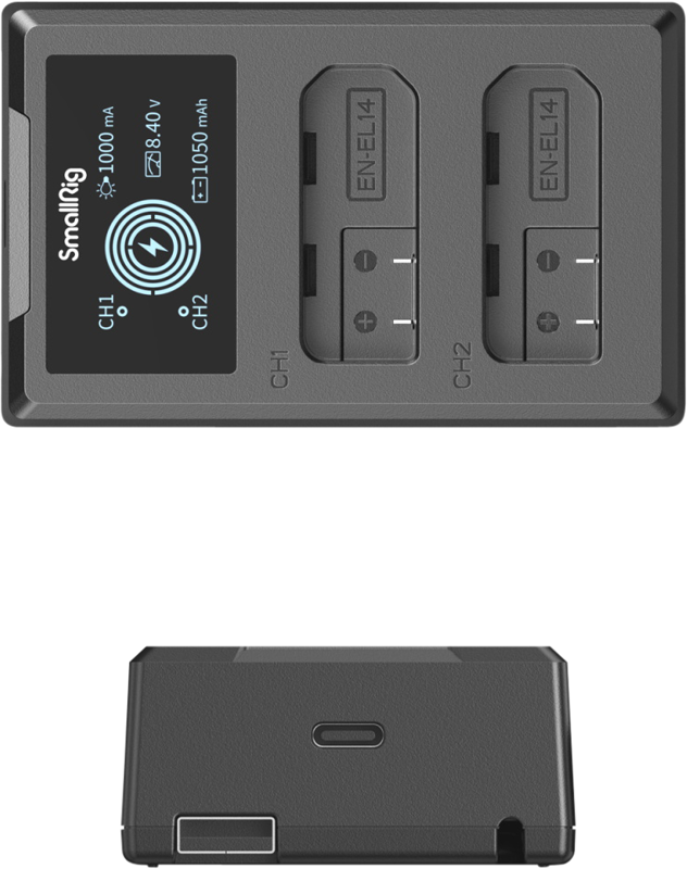 Incarcator dublu Nikon, SmallRig 4082 Battery Charger For EN-EL14 Batteries - imagine 3