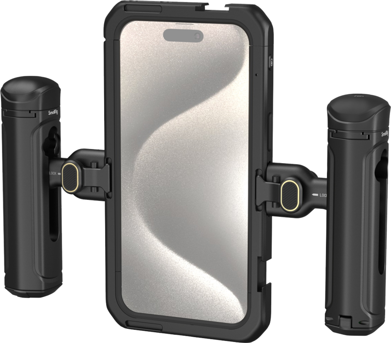 SmallRig 4392 Mobile Video Kit (Dual Handheld) for iPhone 15 Pro Max, Kit video dedicat iPhone - imagine 2