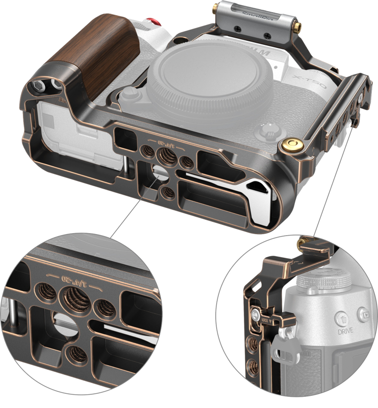 SmallRig 4714 Retro Cage for FUJIFILM X-T50, Carcasa camera foto video mirrorless - imagine 3