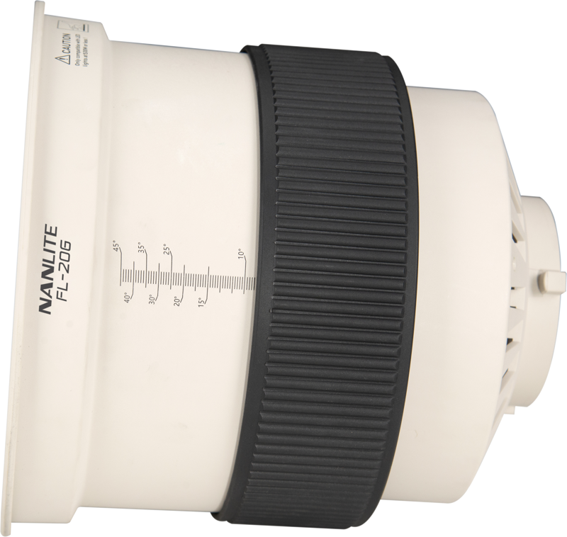 Nanlite FL-20G Lentila Fresnel cu Voleti, Montura Bowens 10-45 Grade, Pentru Forza 300/500 si FS Series - imagine 6