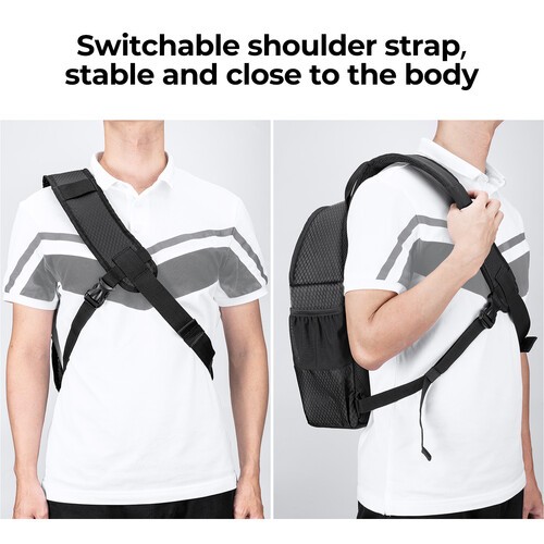 Geantă tip sling K&F Concept Beta Series, 10L, neagră, ideală pentru camere foto și accesorii. - imagine 4