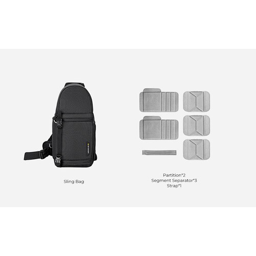 Geantă tip sling K&F Concept Beta Series, 10L, neagră, ideală pentru camere foto și accesorii. - imagine 7