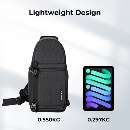 Geantă tip sling K&F Concept Beta Series, 10L, neagră, ideală pentru camere foto și accesorii. - imagine 12