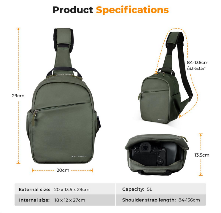 Geantă de umăr K&F Travel, verde, practică și compactă pentru călătorii. - imagine 2