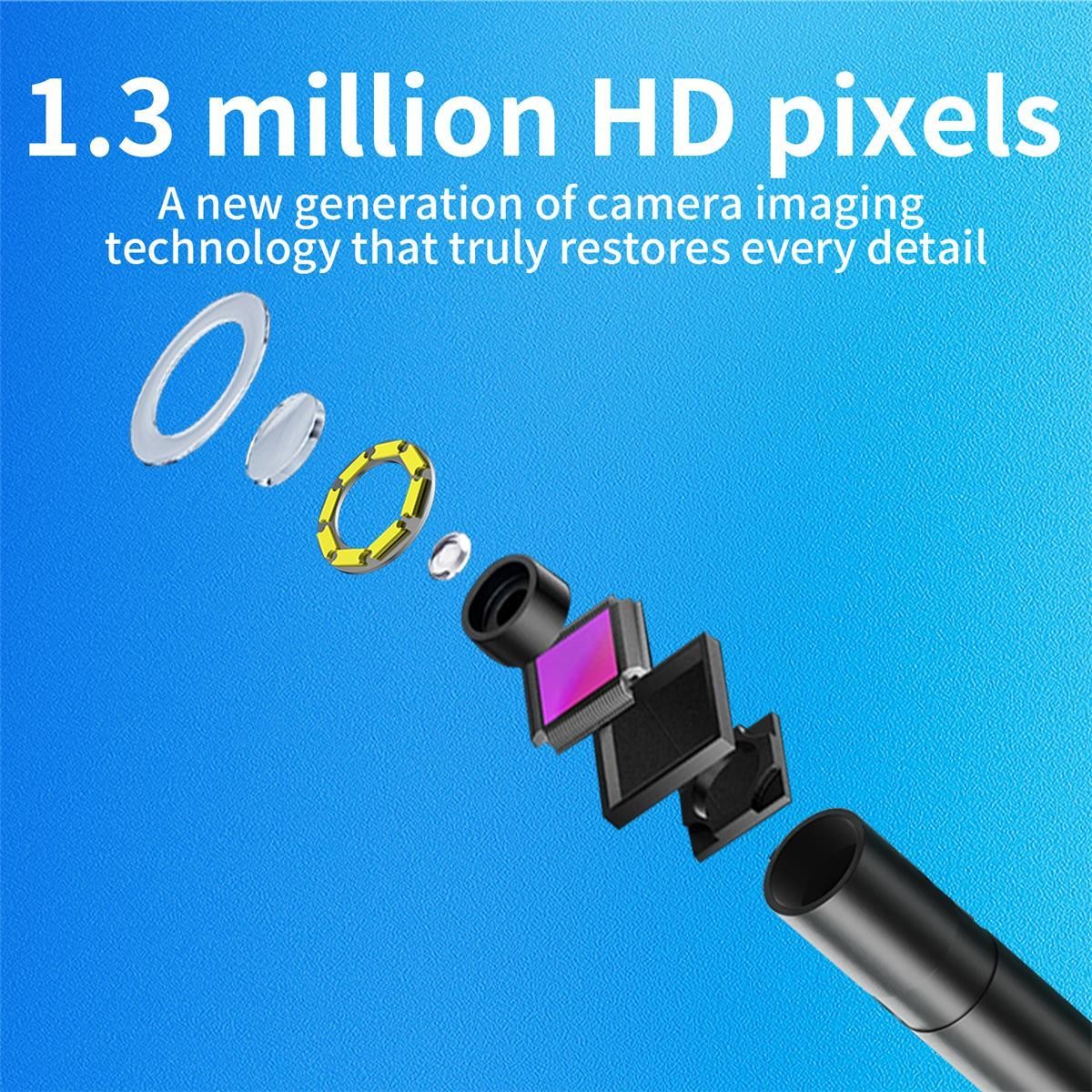 Endoscop industrial K&F, cameră de inspecție cu 8 LED-uri, compatibil cu iPhone, diametru 8mm, lungime 2m. - imagine 4