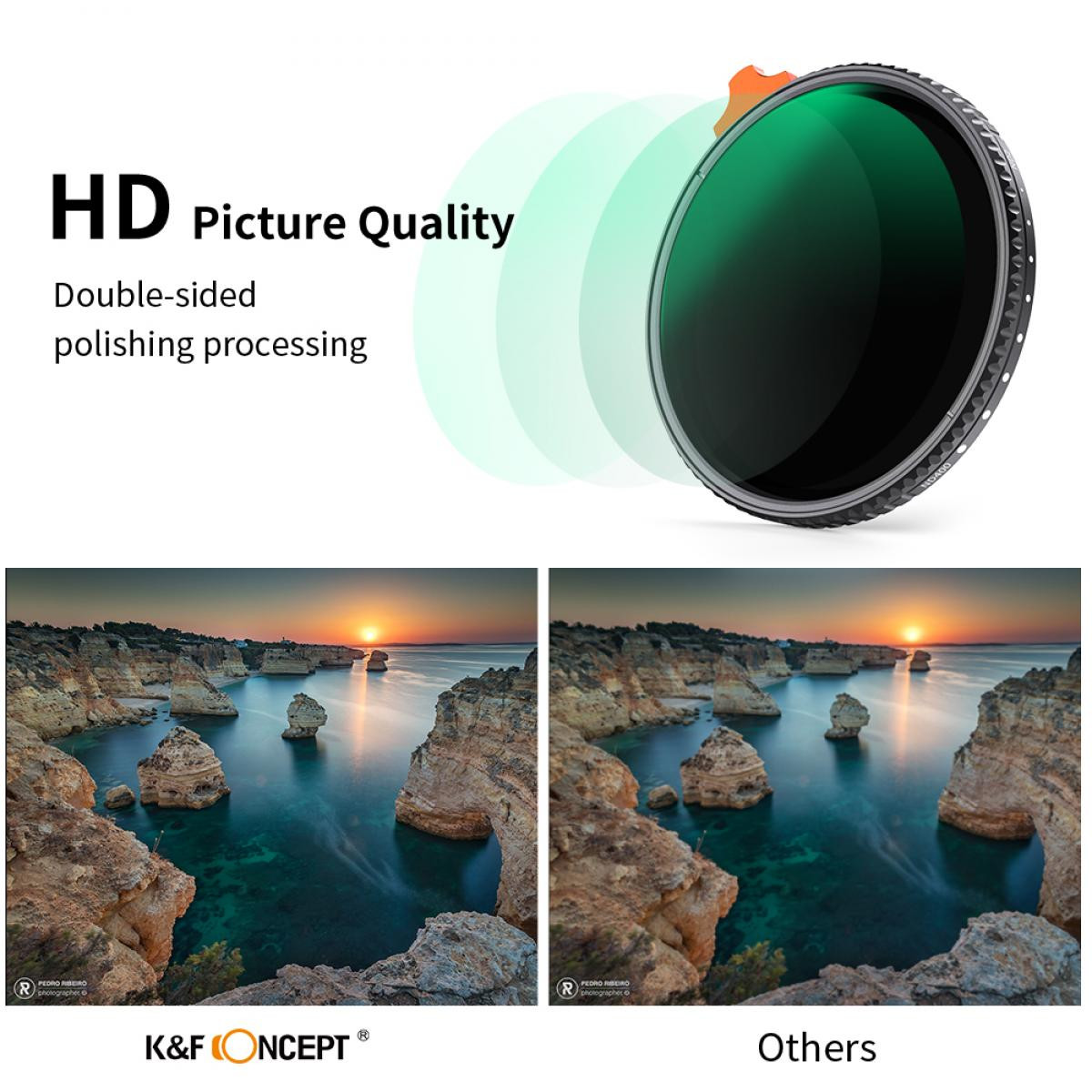 K&F Filtru 49mm Variable ND Filter ND2-ND400 (9 Stop), Filtru obiectiv ND variabil - imagine 4