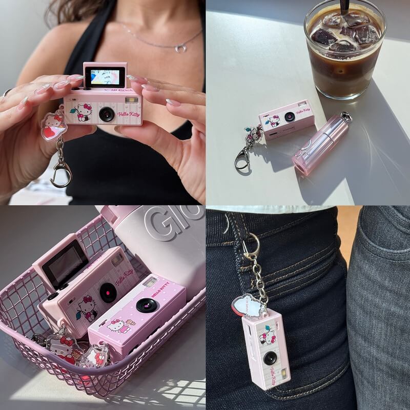 camera foto miniaturala breloc yashica funtastic cherries hello kitty