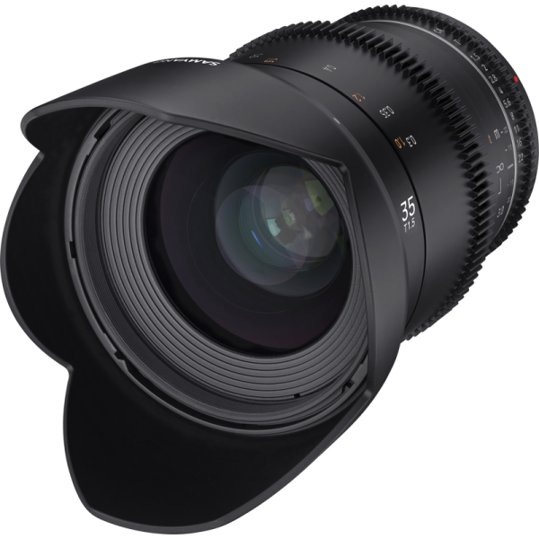 Samyang 35mm T1.5 VDSLR MK2 Sony FE Obiectiv video cinematic, Full Frame, Diafragma T1.5, Filtru 77mm, Weather Sealing