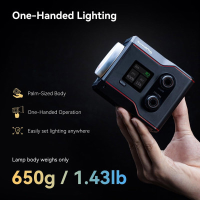 Avatar-Shop|SmallRig 4376 RC 60B COB Lampa Video LED Bi-Color 2700 - 6500K 60W Cu Baterie si Clema Powerbank|SmallRig