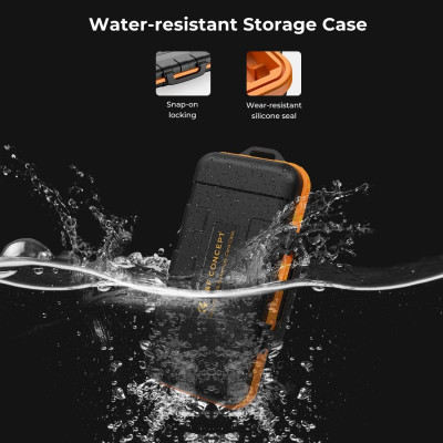 Avatar Shop|Geanta Protectie Baterii si Carduri Memorie K&F, Hardcase, Impermeabila, pentru 2 Baterii si 12 Carduri (SD/TF/CF sau XQD)|K&F Concept