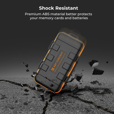 Avatar Shop|Geanta Protectie Baterii si Carduri Memorie K&F, Hardcase, Impermeabila, pentru 2 Baterii si 12 Carduri (SD/TF/CF sau XQD)|K&F Concept
