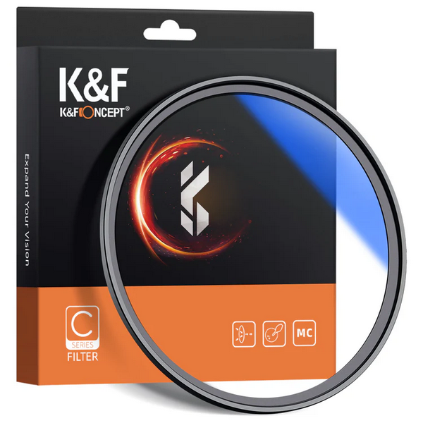 K&F 39MM Classic Series, Blue-Coated, HMC UV Filter, Japan Optics, Filtru pe filet UV