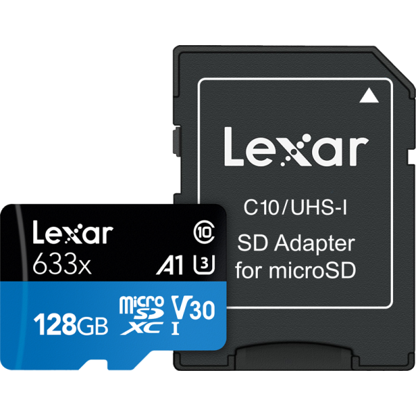 Lexar microSDXC 633x UHS-I/A1/U3/10 R95/W45MB (V30) 128GB, Card memorie MicroSD