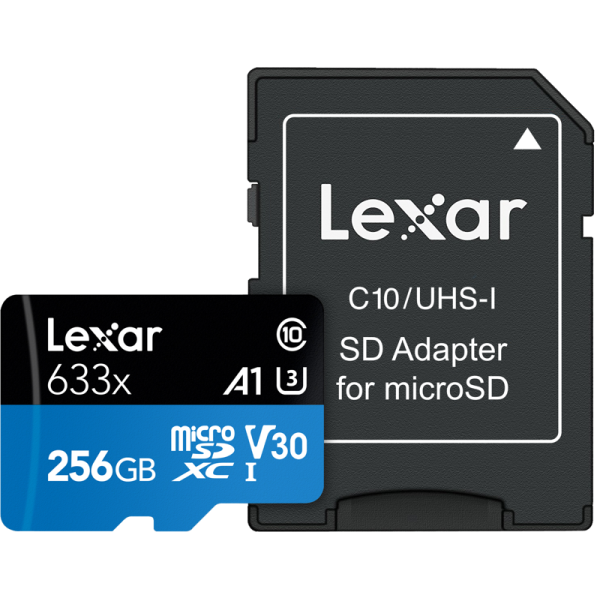 Lexar microSDXC 633x UHS-I/A1/U3/10 R100/W45MB (V30) 256GB, Card memorie