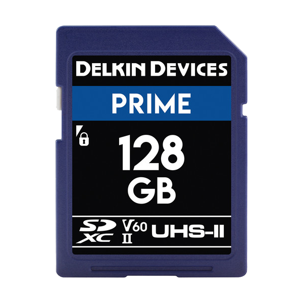 Delkin SD Prime 2000X UHS-II U3 (V60) R300/W100 128GB, Card memorie SD