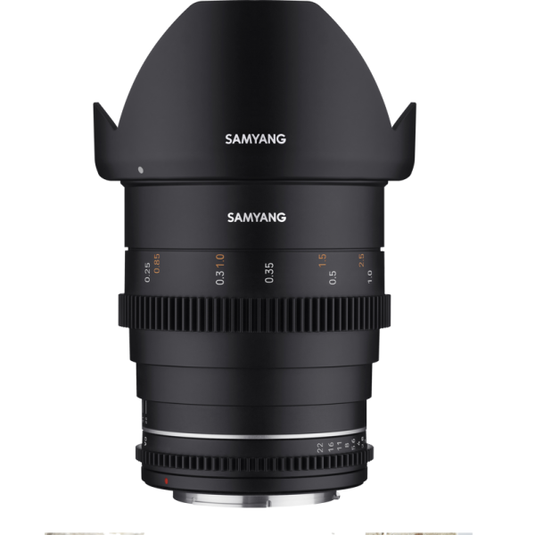 Samyang 24mm T1.5 MK2 MFT Obiectiv video cinematic, Format MFT, Diafragma T1.5, Filtru 77mm, Weather Sealing