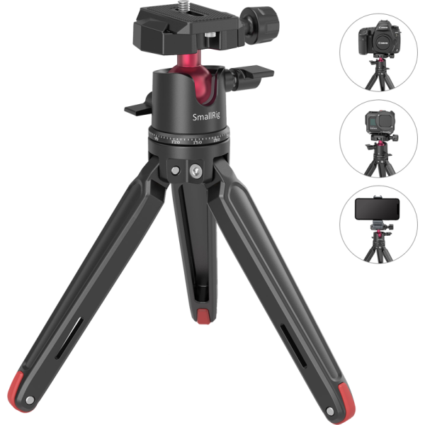 Trepied foto, SmallRig 2664 Tabletop Minitripod with Panoramic Ballhead, Minitrepied smartphone
