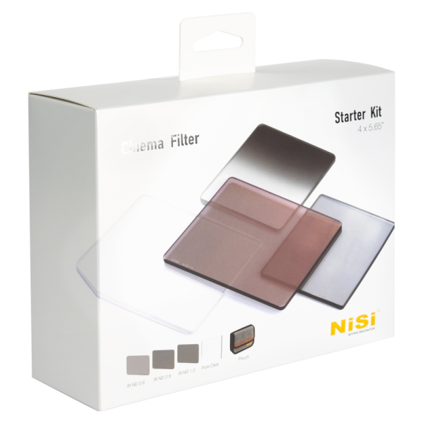 NiSi Cine Filter Starter Kit 4x5.65", Set 4 Filtre Cinema, IRND 0.6/0.9/1.2, Pure Clear Filter, Husa Caddy Pouch