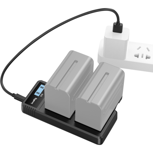 SmallRig 4086 Battery Charger For NP-F970 Batteries, Placa incarcare doua baterii Sony